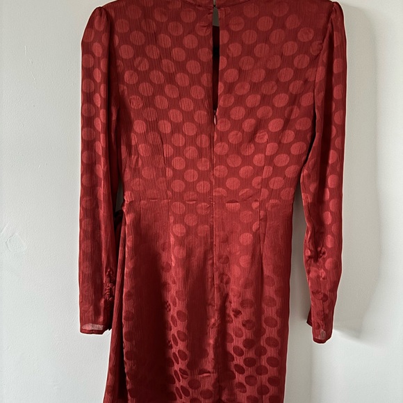 ASTR the label dress long sleeve rust red polka dot - Picture 6 of 8